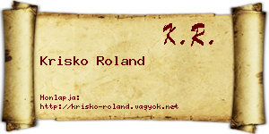 Krisko Roland névjegykártya